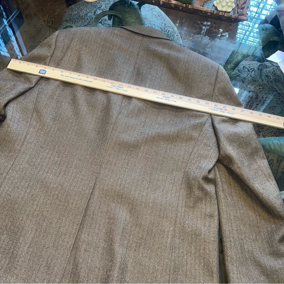 VTG Ralph Lauren Men's Brown Sport Coat 44R HERRINGBONE Jacket LAMBSWOOL Blazer - Picture 13 of 13